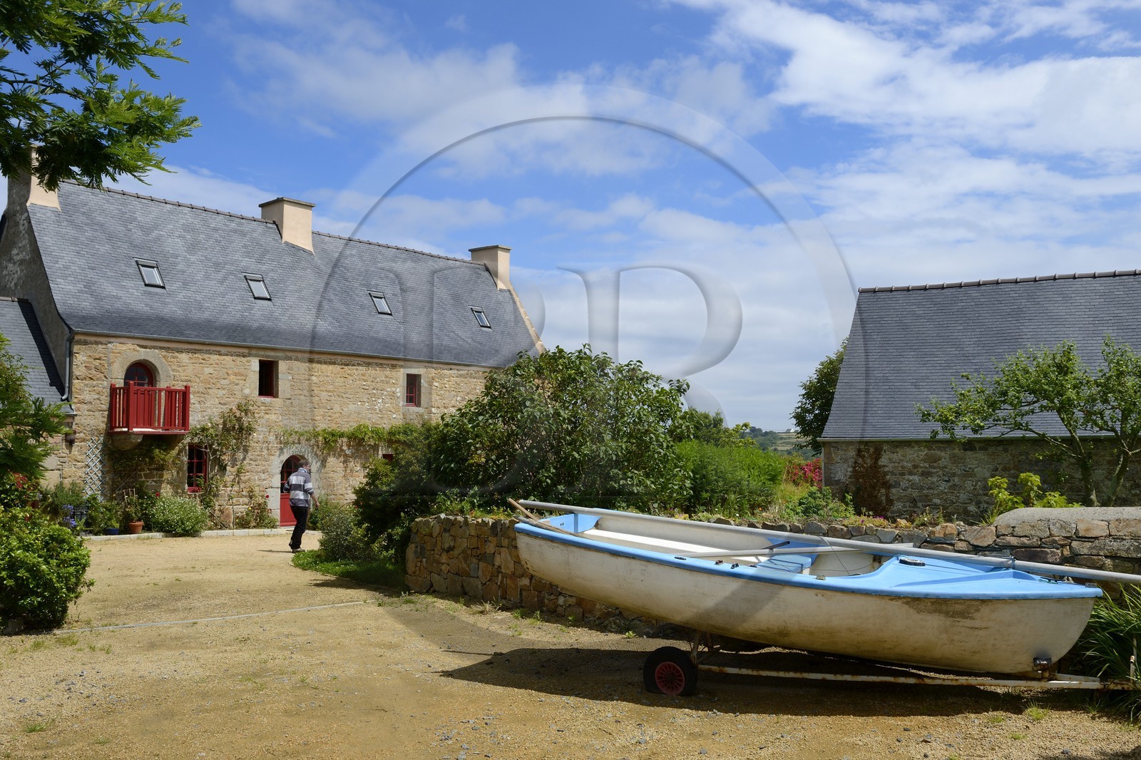 France, Finistère (29), Plougasnou, maison traditionnelle à Kermofezen