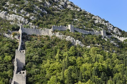 Croatie, Dalmatie, cote dalmate, presqu'ile de Peljesac, les remparts de la vieille-ville de Ston