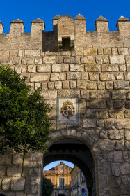 Espagne, Andalousie, Séville, Alcazar de Séville (Reales Alcazares de Sevilla), classé Patrimoine Mondial de l'UNESCO, la muraille extérieure