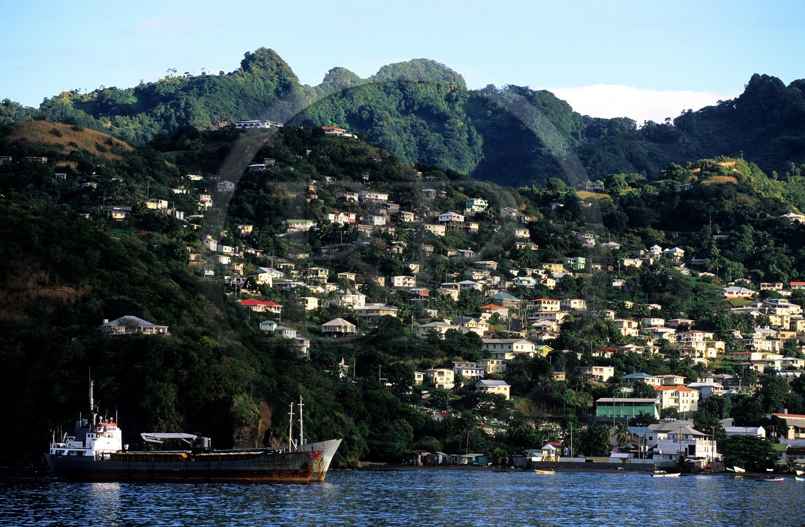 Caraïbes, Saint-Vincent et les Grenadines, île de Saint Vincent, la capitale Kingstown