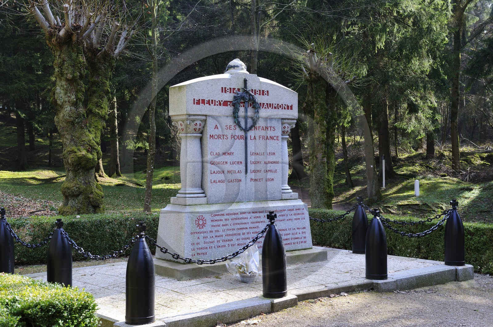France, Meuse (55), région de Verdun, Fleury-devant-Douaumont, le village fut entièrement détruit en 1916 pendant la bataille de Verdun et ne fut pas reconstruit, monument aux morts