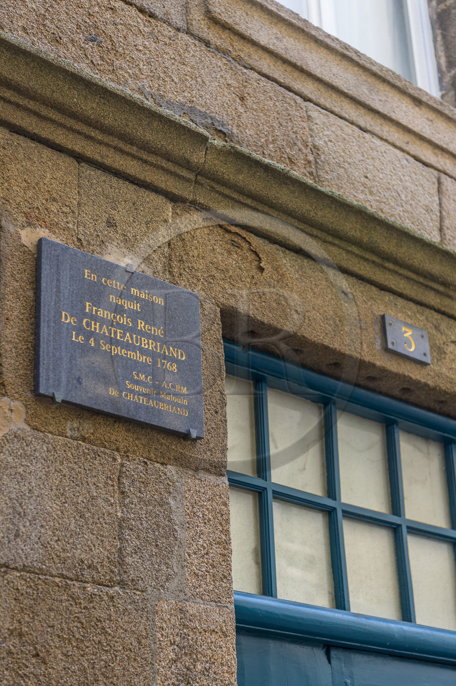 France, Ille-et-Vilaine (35), Côte d'Emeraude, Saint-Malo, maison natale de Chateaubriand dans la ville close
