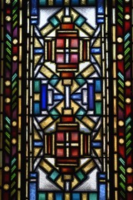 France, Allier (03), Vichy, église Notre-Dame-des-Malades et église Saint-Blaise, vitraux réalisés par les frères Mauméjean en 1933, détail