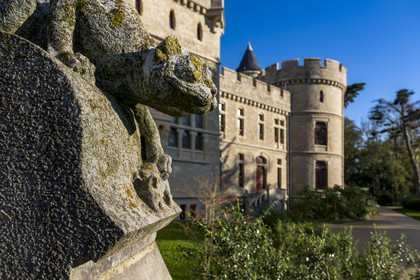 France, Pyrénées-Atlantiques (64), la côte du Pays-Basque, Hendaye, chateau d'Abbadia construit en 1870 par Eugène Viollet-le-Duc pour Antoine d'Abbadie d'Arrast