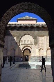 Maroc, Haut-Atlas, Marrakech, ville impériale, Médina classée Patrimoine Mondial de l'UNESCO, la Medersa Ali Ben Youssef (école coranique)