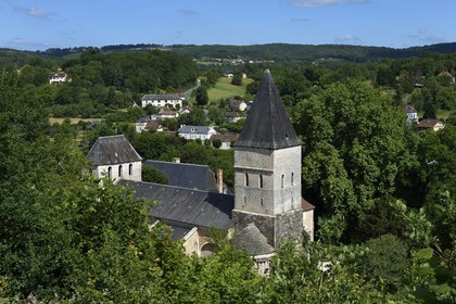 France, Dordogne (24), Périgord Noir, vallée de l'Auvézère, Tourtoirac, église de l'ancienne abbaye Saint-Pierre-ès-Liens