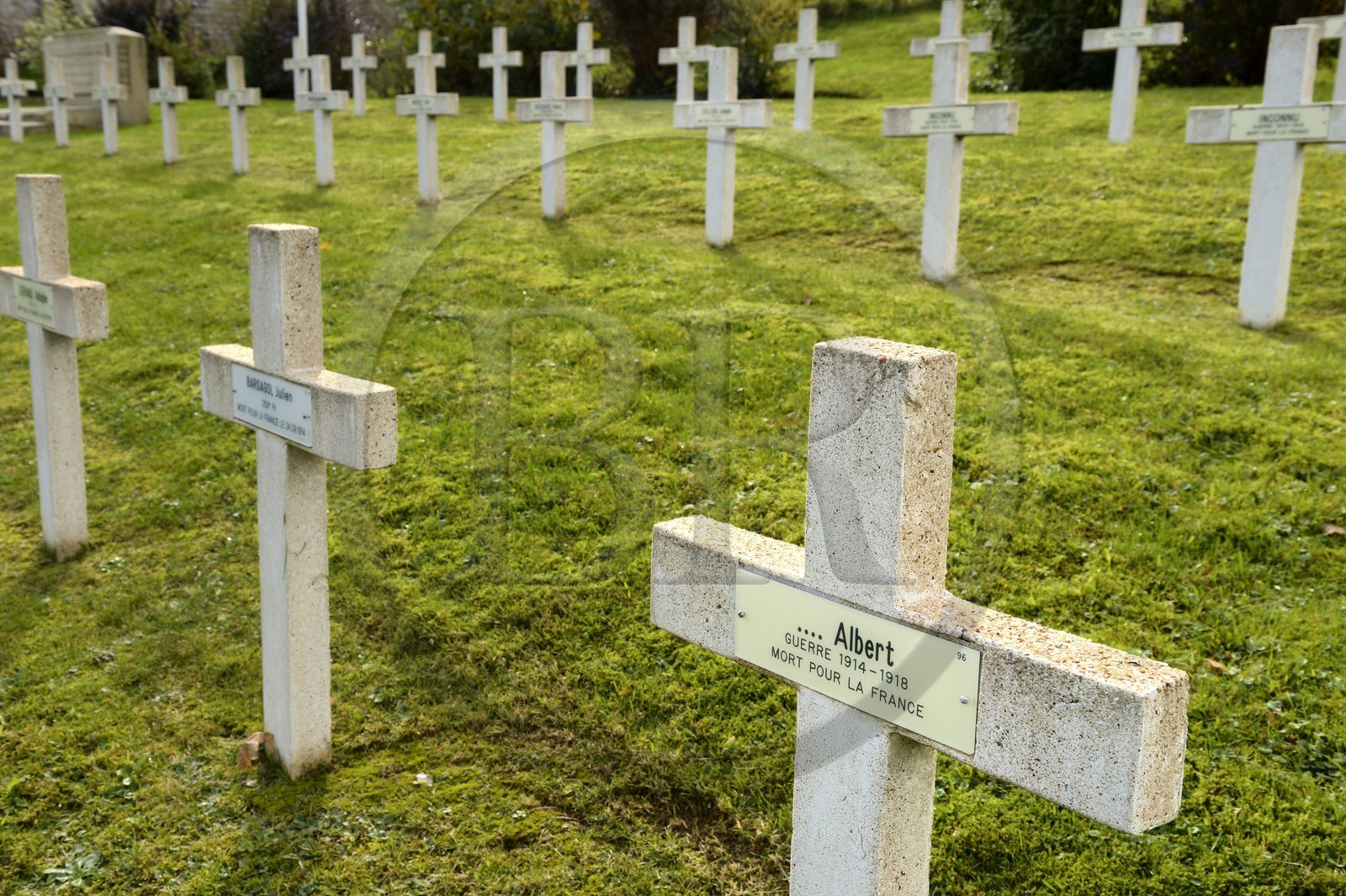 France, Meuse (55), Parc régional de Lorraine, Cotes de Meuse, Saint-Remy-la-Calonne, Nécropole nationale où repose l'écrivain Alain-Fournier, tombe d'un soldat inconnu