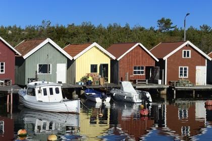 Suède, Västra Götaland, Iles Koster, Sydkoster, port de pêche de Brevik