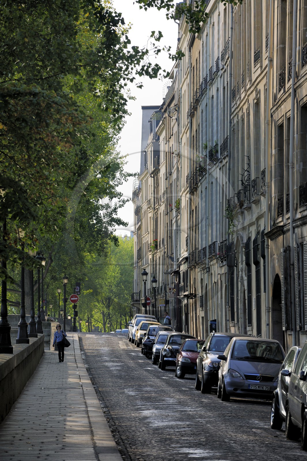 France, Paris (75), île Saint Louis, quai Bourbon