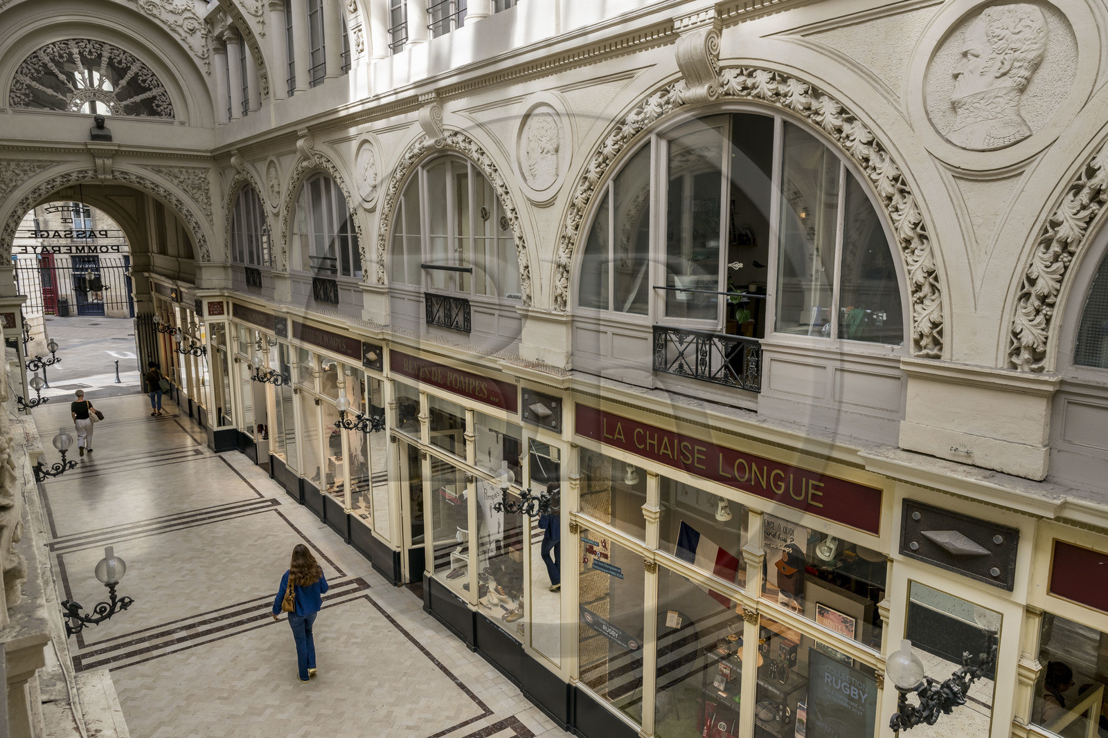 France, Loire-Atlantique (44), Nantes, quartier de Graslin, passage Pommeray, galerie marchande de 1843 conçue par les architectes Jean-Baptiste Buron et Hippolyte Durand Gasselin