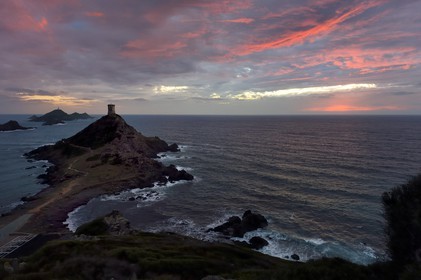 France, Corse-du-Sud (2A), Golfe d'Ajaccio, Iles Sanguinaires, la tour de la Parata