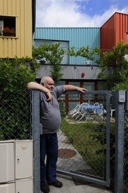 France, Haut-Rhin (68), Mulhouse, la Cité Manifeste de la Somco (Société mulhousienne des Cités ouvrières), passage des Rossignoles