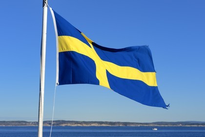 Suède, Västra Götaland, Iles Koster, drapeau suédois