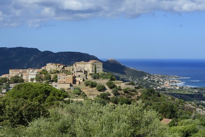 France, Haute-Corse (2B), Balagne, village perché de Pigna
