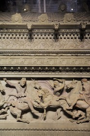 Turquie , Istanbul, centre historique classé Patrimoine Mondial de l'UNESCO, Musées archéologiques d'Istanbul dans les dépendances du Palais de Topkapi, sarcophage d'Alexandre du fin IVe siècle avant JC