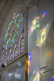 France, Vendée (85), Mortagne-sur-Sèvre, l'église Saint-Hilaire, église et centre d'interprétation du vitrail