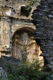France, Haute-Corse (2B), Castagniccia, Piedicroce, ruines du couvent Saint-François d'Orezza