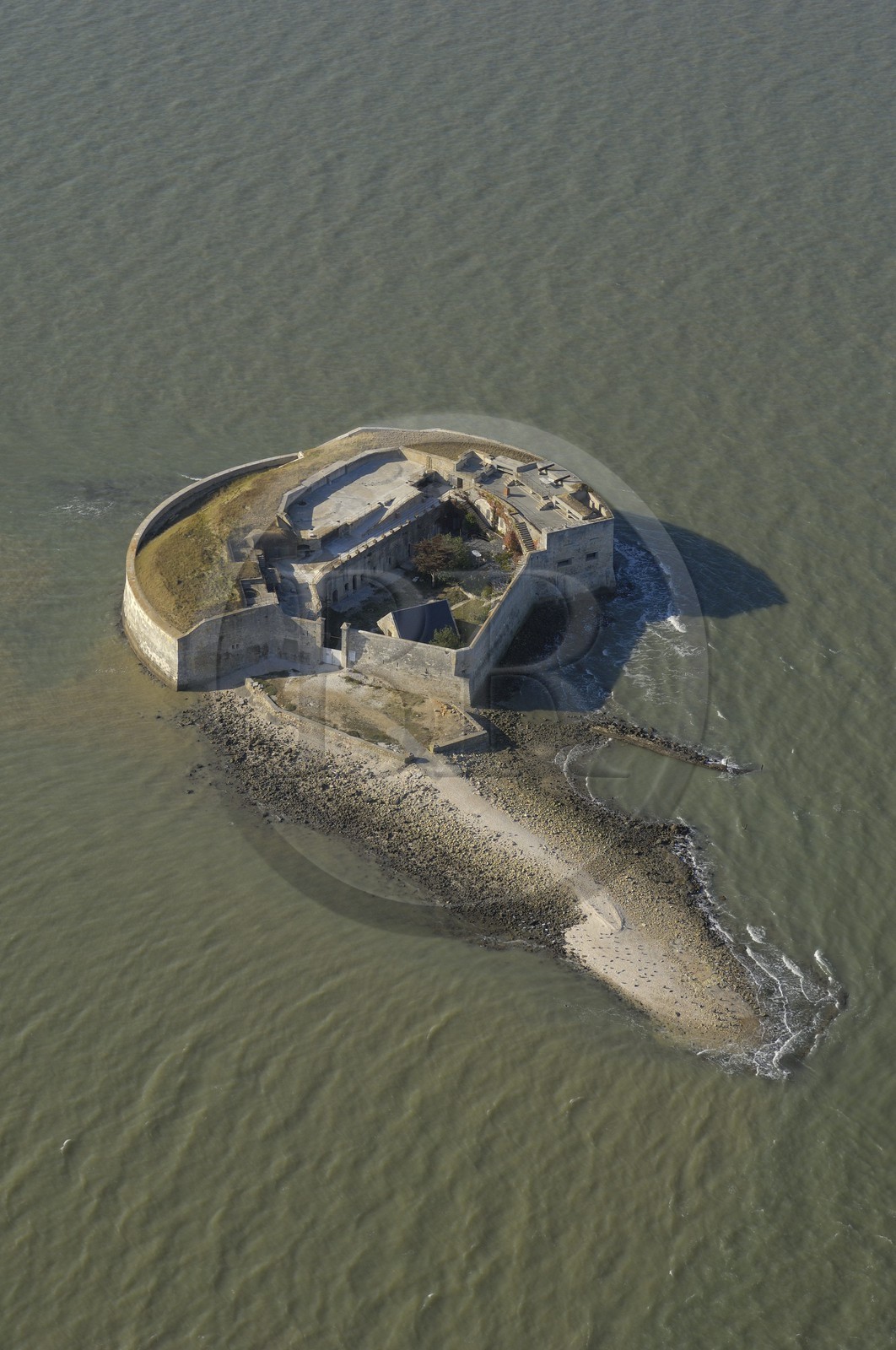France, Charente-Maritime (17), Fort Enet au large de l'Ile d'Aix (vue aérienne)