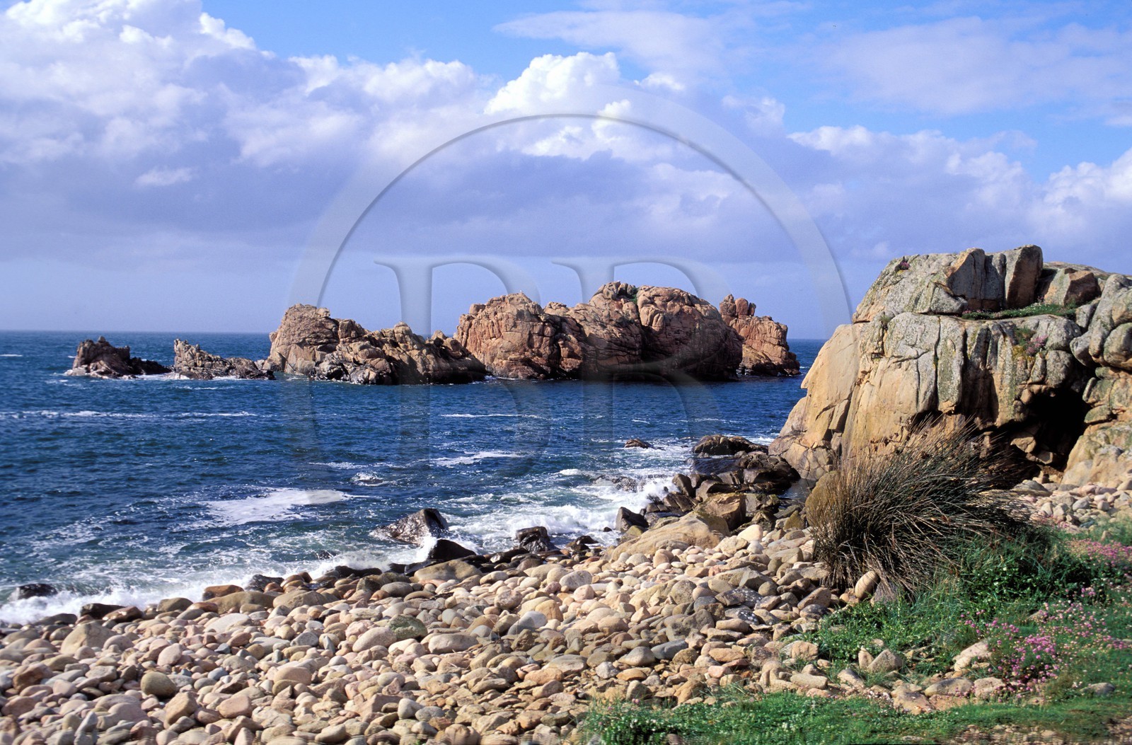 France, Côtes-d'Armor (22), Ile de Bréhat, plage de galet