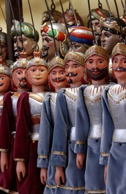 Belgique, Wallonie, Liège, quartier d'Outremeuse, musée-théâtre de marionnettes Tchantchès, personnages de la pièce