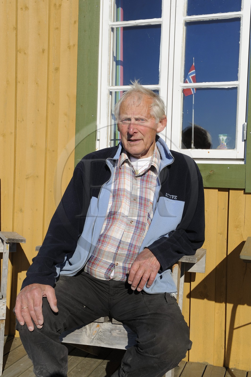 Norvège, Nordland, Iles Lofoten, le pêcheur et fermier Bard Borresen 85 ans