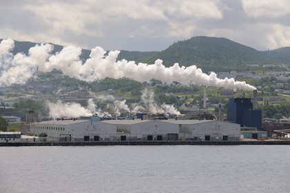 Canada, province de Terre-Neuve et Labrador, Ile de Terre-Neuve, ville de Corner Brook, l'usine de Corner Brook Pulp and Paper