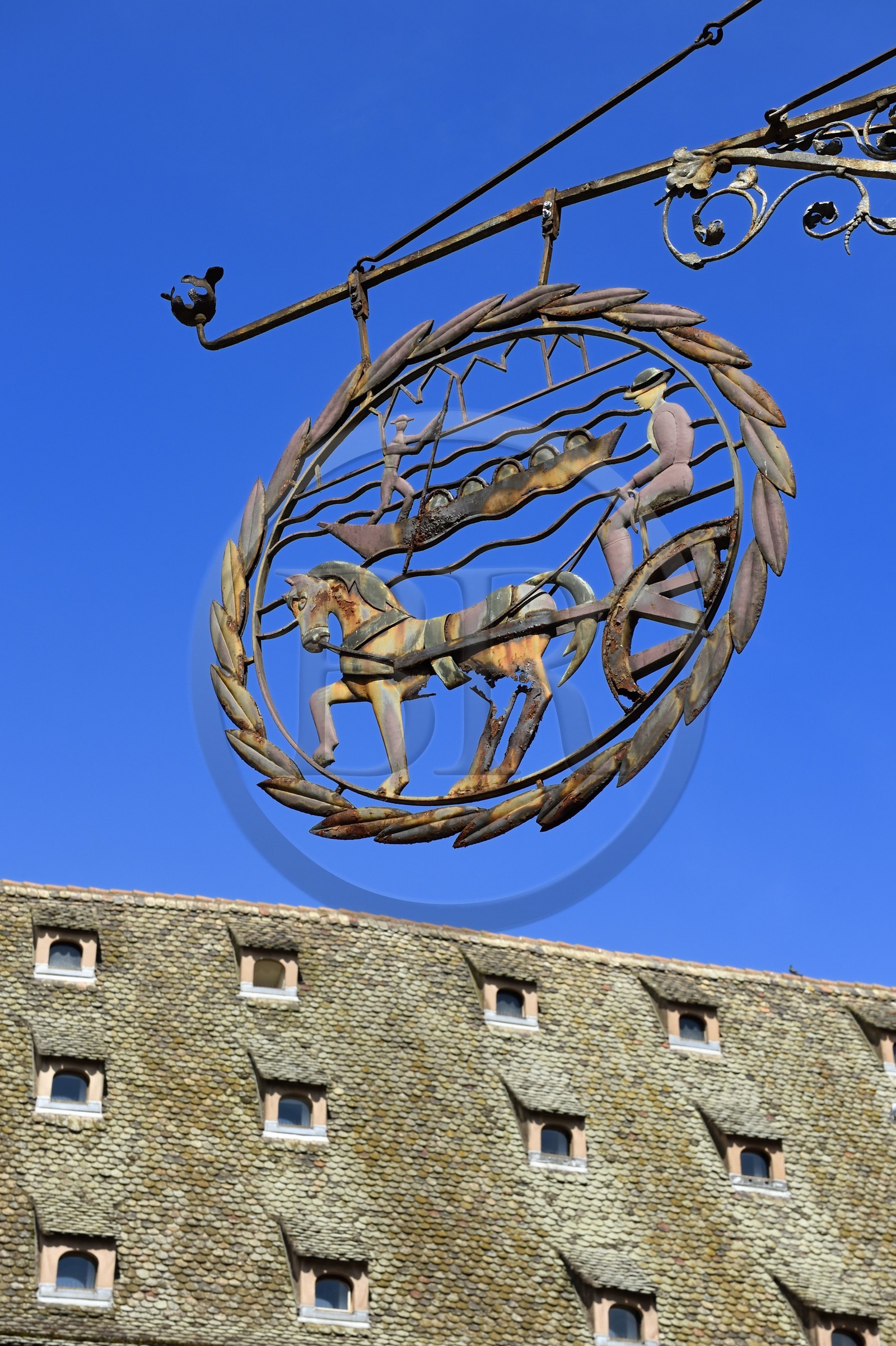 France, Bas-Rhin (67), Strasbourg, vieille ville classée au Patrimoine Mondial de l'UNESCO, enseigne de l'ancienne Douane