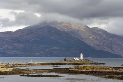 Royaume-Uni, Ecosse, région des Highlands, les Hébrides, Ile de Skye, Péninsule de Sleat, Détroit de Sleat, ile d'Ornsay, Phare d'Ornsay