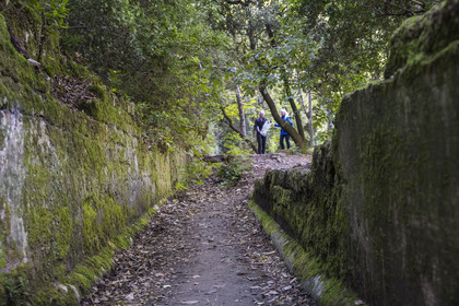 France, Gard (30), Uzès, Vallée de l’Eure, vestiges de l'aqueduc romain de plus de 52 km de longueur qui amenait l'eau de la Fontaine d'Eure au pied d'Uzès jusqu'à Nimes