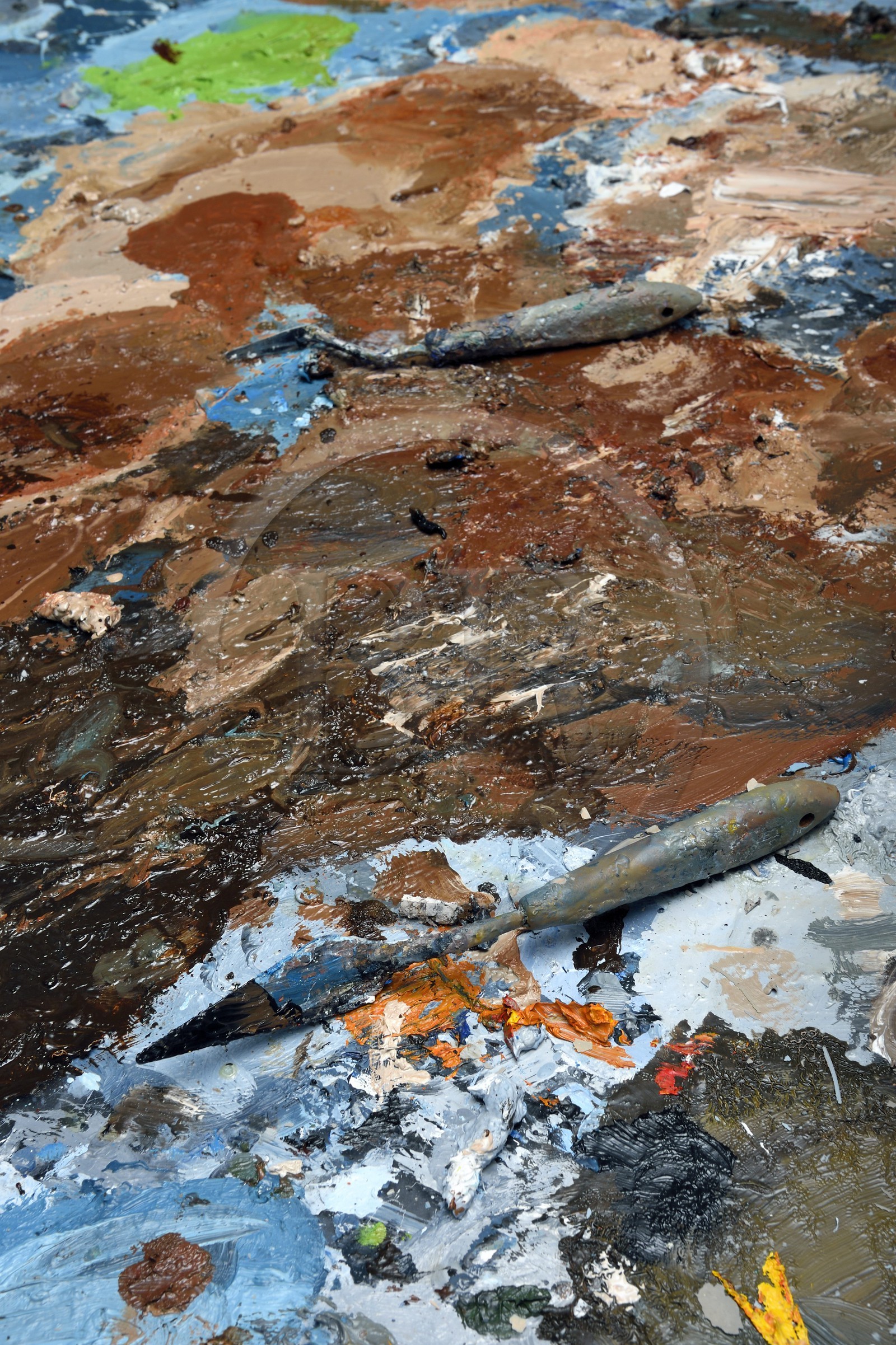 France, Val-de-Marne (94), Yvry-sur-Seine, Atelier de Fred Kleinberg, travail pour l'exposition Odyssée