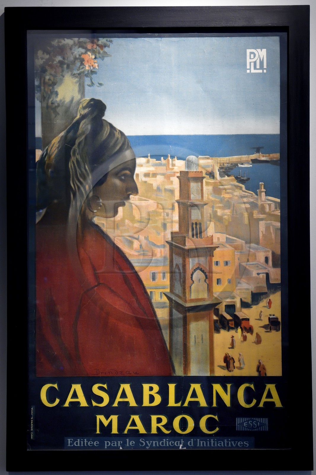 Maroc, Casablanca, musée Abderrahman Slaoui dit La Maison du Collectionneur, affiche orientaliste éditée par le syndicat d'initiative de Casablanca