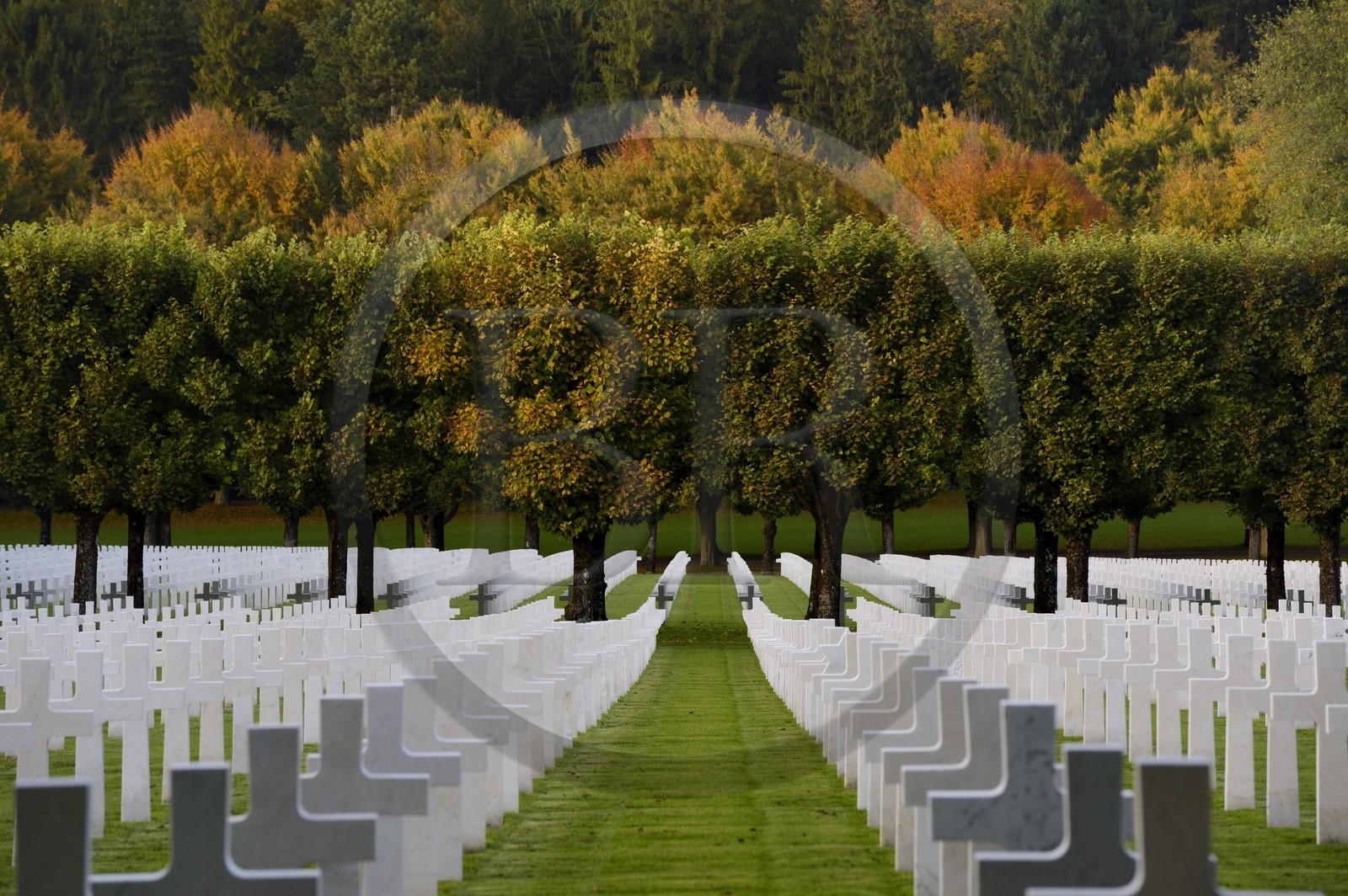 France, Meuse (55), le cimetière américain de Romagne-sous-Montfaucon, 14 246 américains ayant combattu lors de la Première Guerre mondiale y sont enterrés