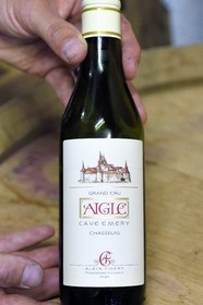 Suisse, Canton de Vaud, Aigle, Marc Emery dans la cave des Grands Vins d'Aigle Alain Emery