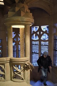 France, Bas-Rhin (67), Orschwiller, le chateau du Haut-Koenigsbourg, l'escalier à vis d'honneur