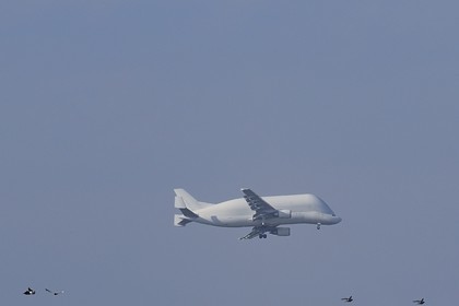 France, Loire-Atlantique (44), Saint-Nazaire, l'Airbus A300-600ST, également connu sous le nom de Beluga qui transporte les pièces de l'A380