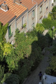 France, Paris (75), 20ème arr, La campagne à Paris du quartier Mouzaïa maisons avec jardins au coeur de la ville