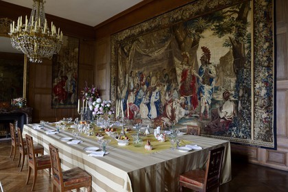 France, Meurthe-et-Moselle (54), pays du Saintois, chateau des Beauvau-Craon dit chateau d'Haroué, tapisseries de la Manufacture de Malgrange racontant l’épopée d’Alexandre le Grand