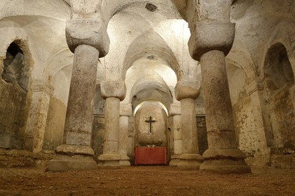 France, Meuse (55), Verdun, la crypte du XIème siècle de l'ancienne abbaye bénédictine Saint-Maur