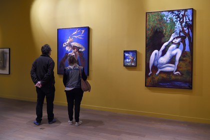 France, Paris (75), quartier du Marais, le musée de la Chasse et de la Nature dans l’hôtel de Guénégaud, exposition Diane et Actéon des oeuvres du peintre Gérard Garouste