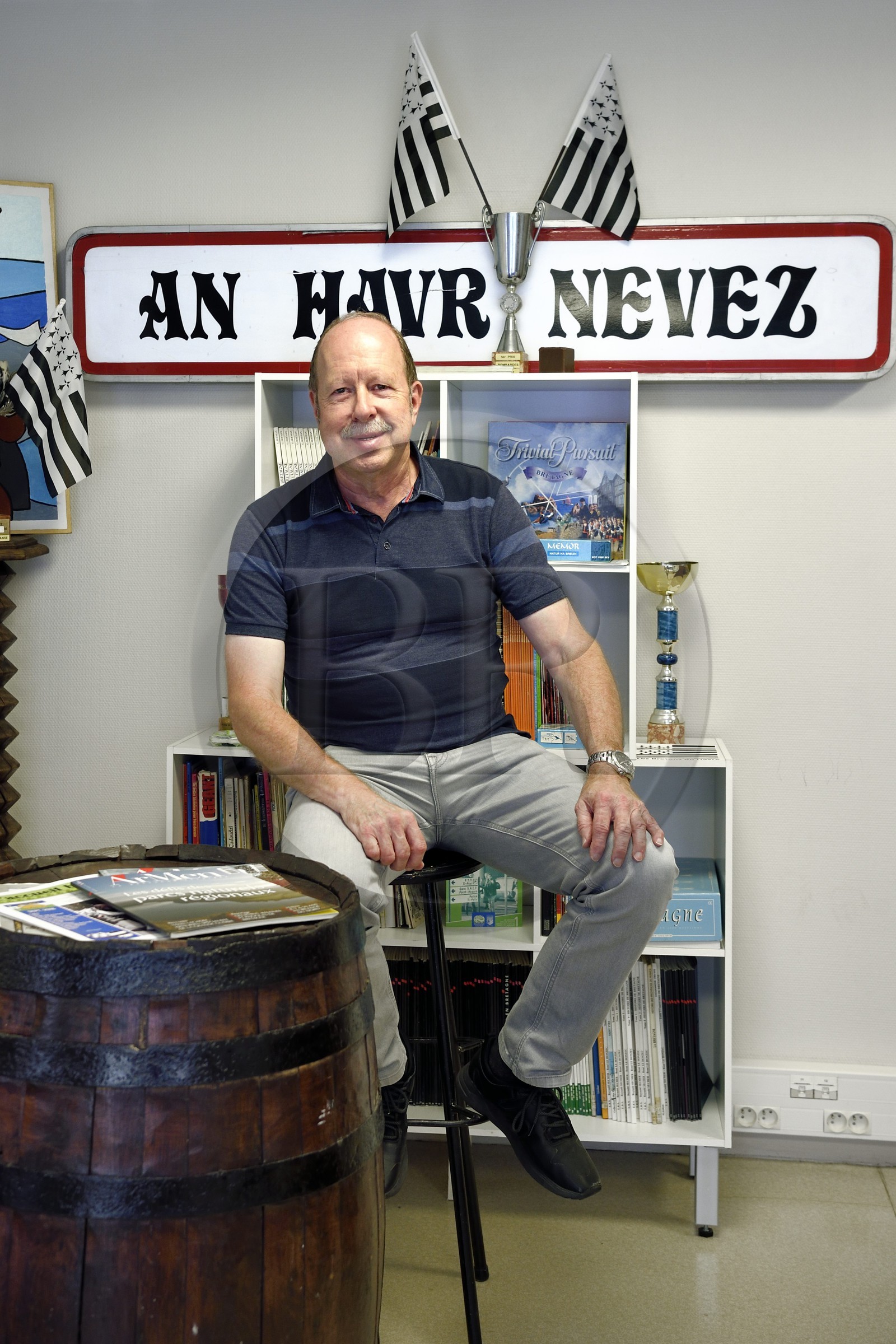 France, Seine-Maritime (76), Le Havre (An Havr Nevez en breton), quartier Saint-François dit quartier Breton, Daniel Lemesle de l'association des Bretons du Havre