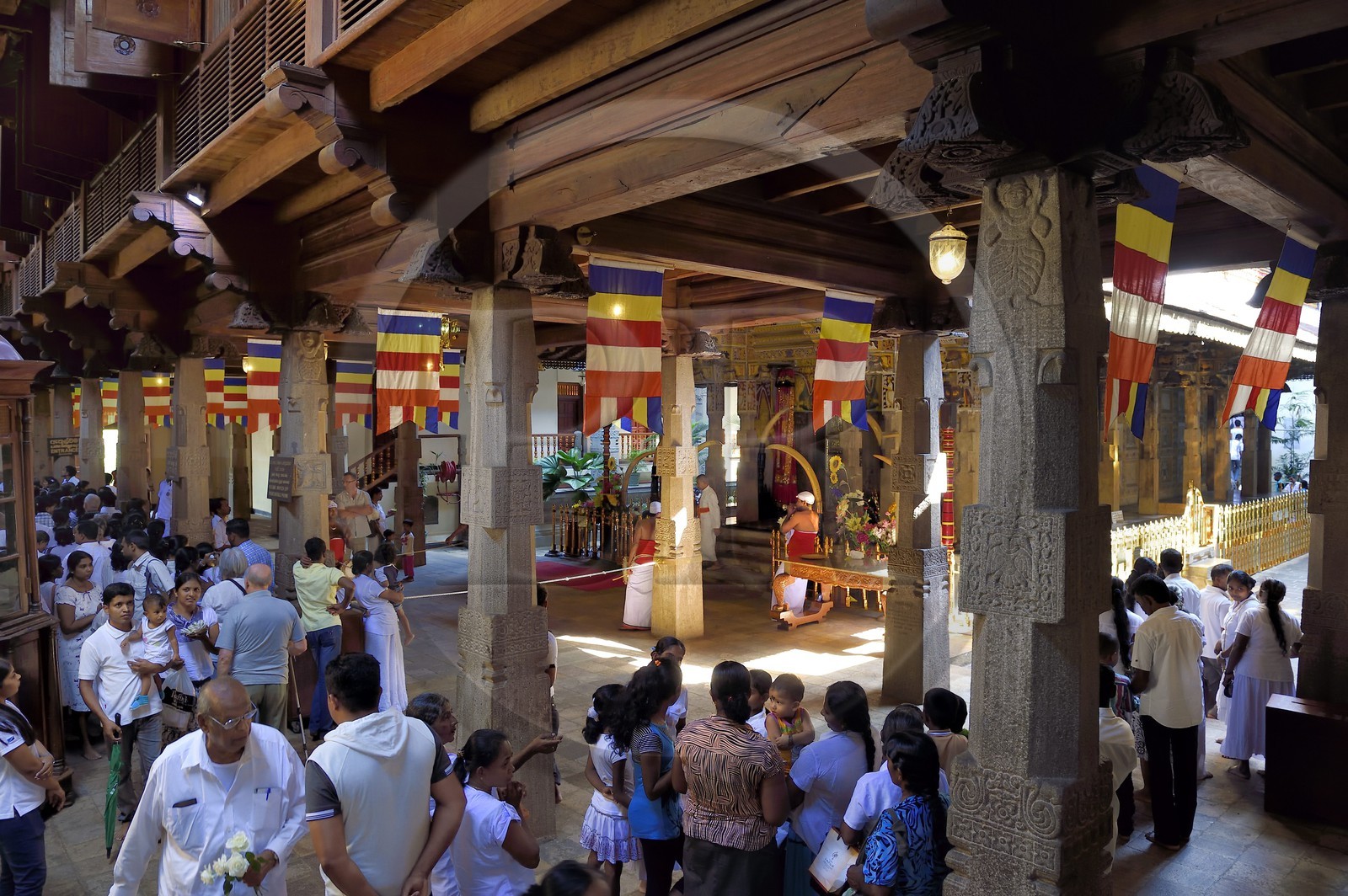 Sri Lanka, province du centre, Kandy, ville sacrée classée patrimoine mondial de l'UNESCO, Temple de la Dent de Bouddha (Sri Dalada Maligawa)
