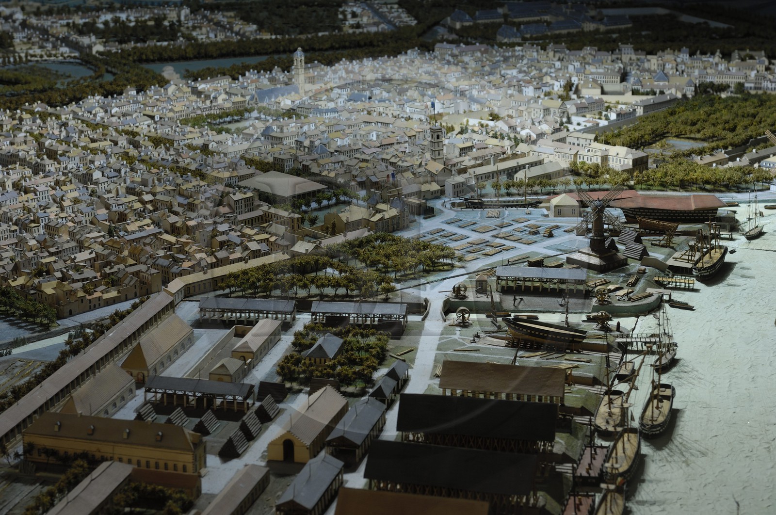France, Charente-Maritime (17), Rochefort, le quartier de l'Arsenal, musée d'art et d'histoire dans l'hôtel Hèbre de Saint-Clément, plan-relief de Rochefort de Touboulic