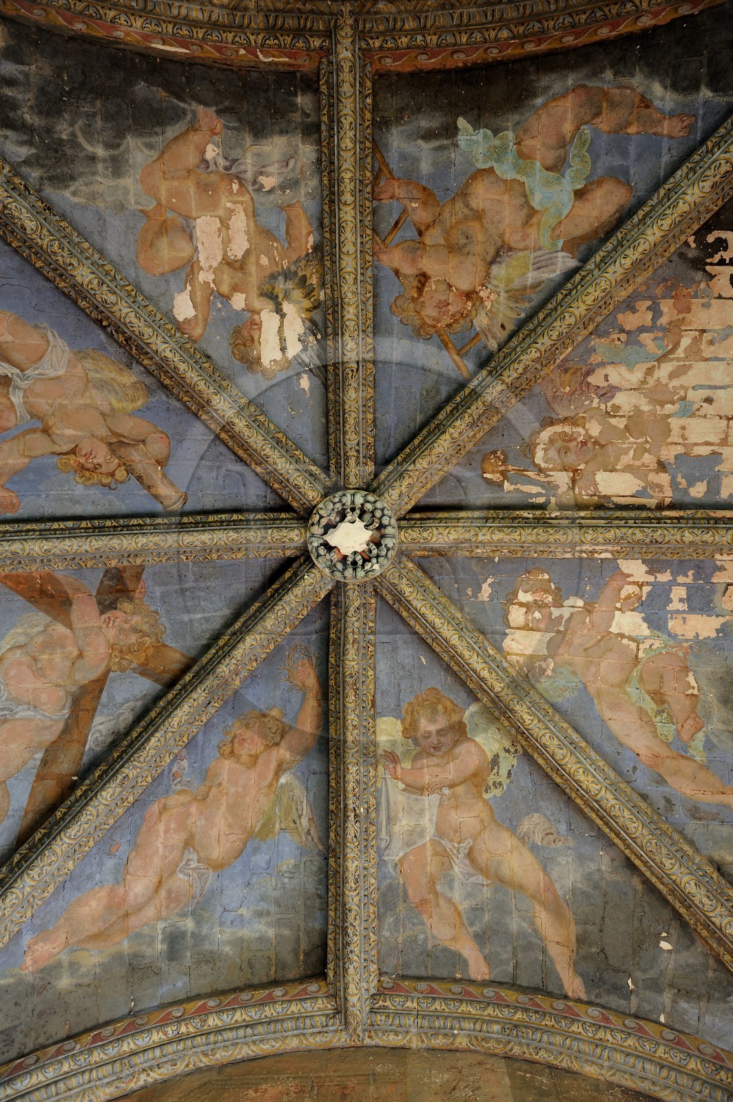 France, Loir-et-Cher (41), château de Villesavin (châteaux de la Loire), fresque de la chapelle