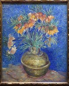 France, Paris (75), le musée d'Orsay, Fritillaires, couronne impériale dans un vase de cuivre (1887) par Vincent van Gogh