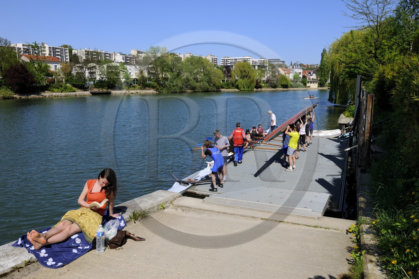 France, Val-de-Marne (94), les bords de Marne, Joinville-le-Pont, club d'aviron US Metro