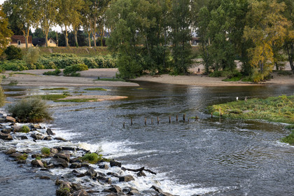 France, Nièvre (58), Nevers, la Loire au pied du Pont de la Loire