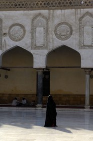 Egypte, Le Caire, cour de la Mosquée El-Azhar