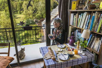France, Bas-Rhin (67), Parc naturel régional des Vosges du Nord, Obersteinbach, petit-déjeuner à l'Hotel Alsace-Village