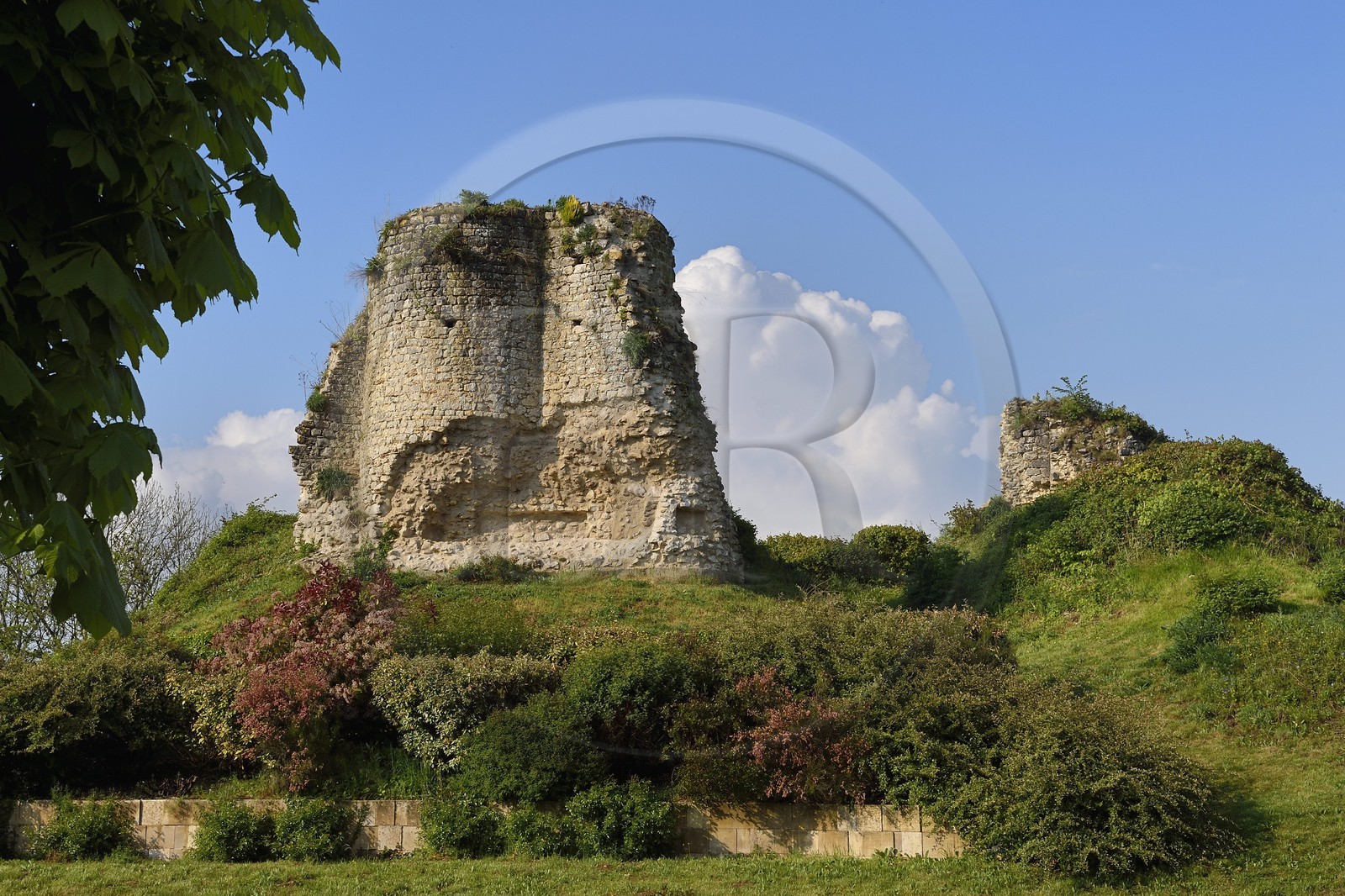 France, Yvelines (78), Montchauvet, ruines du donjon du chateau construit en 1136 par Amaury de Montfort