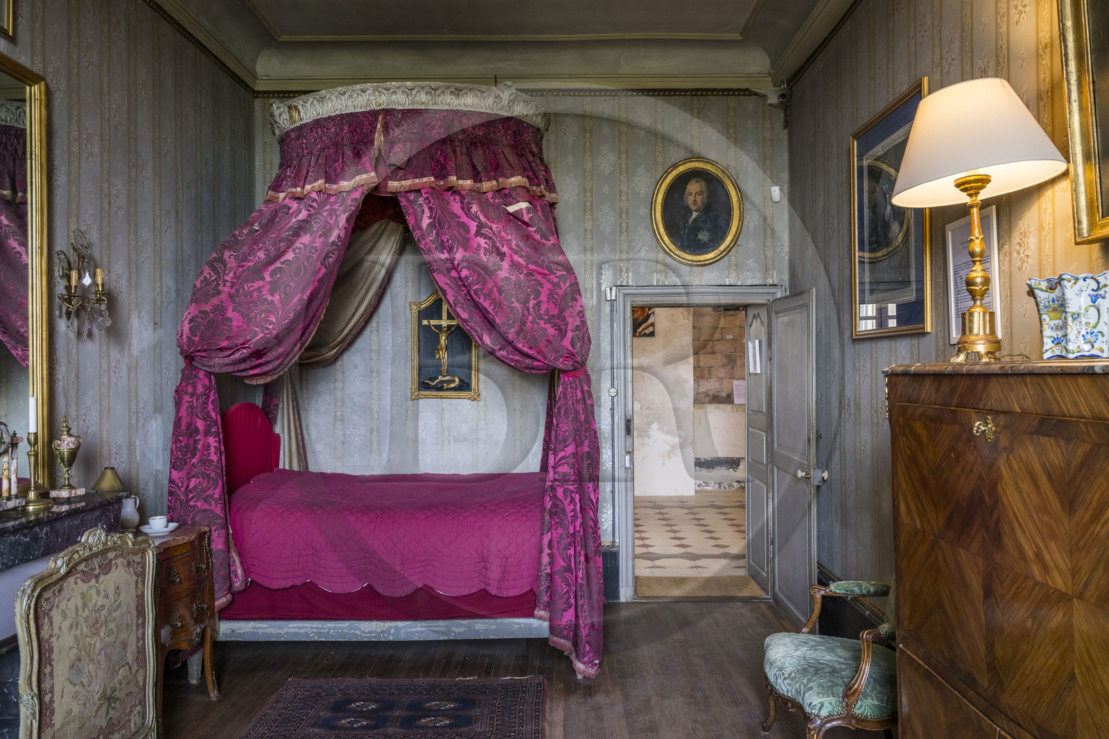 France, Côte-d'Or (21), Moutiers-Saint-Jean, abbaye Saint-Jean-de-Réome, cellule de moine du XVIIIe siècle